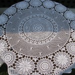 Snowflake Crochet Lace is beautifully designed according to the round shape of the table, radiating in interesting alternating patterns.