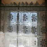 Handmade Cotton Crochet Lace Tablecloth- DIY Curtain Panel- Ecru or White Colour 