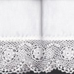 Hand Crocheted Daisy lace trim panel