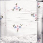 Petit Fleurs premium cotton matching pillow cases in 3-pieces sheet set with full batten lace edge