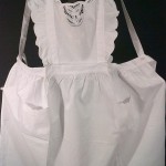 White hand embroidered Tulips with Battenburg Lace trim pinafore.