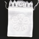 Battenburg Lace drawstring sachet bags in pure and white colour