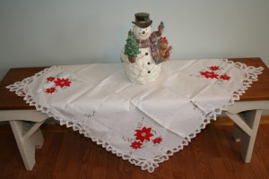 Battenburg Lace pure cotton Poinsettia tablecloth