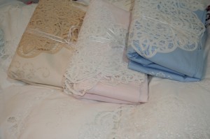 Cotton Battenburg Lace trim bed sheet set