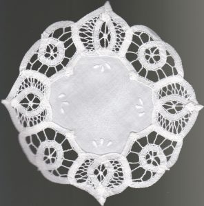 Battnburg Lace 100% Cotton 6" diameter Tea Coasters
