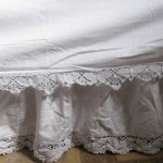Butterfly Cluny Lace Bed skirt is subtle and elegant