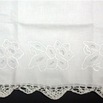 Daffodils and Lace pure white cotton pillow cases for the bed.