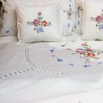 Cross Stitched duvet cover and shams