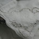 Pure Linen Cutwork and White work embroidered Rose Buds in Classic White-on-White.