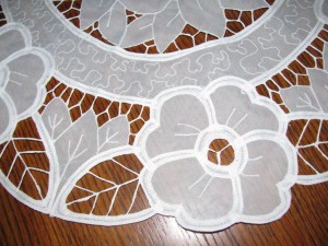 Crystal Lace- interesting combination of Cotton Battenburg Lace and Polyester sheer