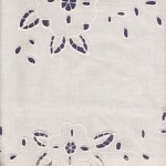 Broderie Anglaise embroidered shower curtain cotton in ecru colour.