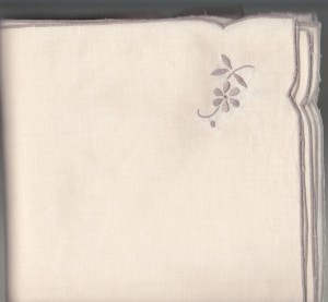 Napkins to match Vintage Grey Drawn Thread Embroidered table cloth