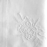 Sophisticated & subtle this hand Satin stitched Pine Cone hand towel can elicit peace & tranquility in the wonderfully white season. 