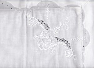 Madeira Embroidered Morning Glory Lace bed sheet with Oxford Cases in premium quality Cotton