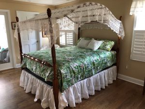 An elegant Windmill Crochet Lace bed cover that can be transformed into a beautiful canopy.