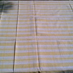 Ticking Stripe outdoor cotton tablecloth-Buttercup Yellow colour