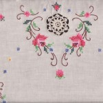 Royal Albert- Ecru Cross-Stitched Embroidery-Old Country Roses