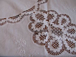 Whimsical Lace Cotton tablecloth is perfect for dining entertaining 