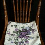 Periwinkle Blue Woolen Needlepoint Tapestry cushion as chair pad cover.