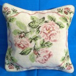 Needlepoint Tapestry pillow cover 3 faded roses.