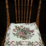 Roses and Ribbons Woolen Needlepoint Tapestry chair Pad cover.