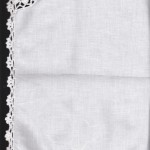 White Crochet Lace trim Cocktail size napkins-Cotton-set of 4