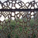 Vienna Crochet lace curtain panel with rod pole.