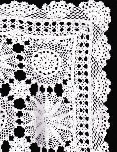 White handmade 100% cotton Snowflake Crochet Lace oblong runner