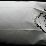 Premium quality crisp white Cotton pillow cases - cutwork lotus embroidery