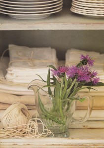 Cotton Napkins on an open shelf adds wonderful decor & warmth to a home.