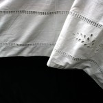 Broderie Anglaise & Drawn Threadwork on pure White Cotton duvet cover & shams.