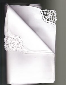 Cluny Lace Bobbin Lace corner napkins premium quality White Cotton.