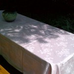 Shell Pink Cotton Damask tablecloth woven design-Lorus